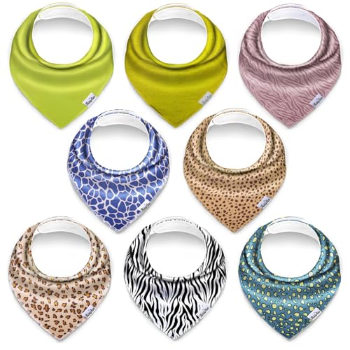 KiddyStar Double Layer Bandana Bibs - Thick, Multi Snaps, Organic Cotton - Soft & Absorbent - For Drooling, Teething, Feeding - Image 1