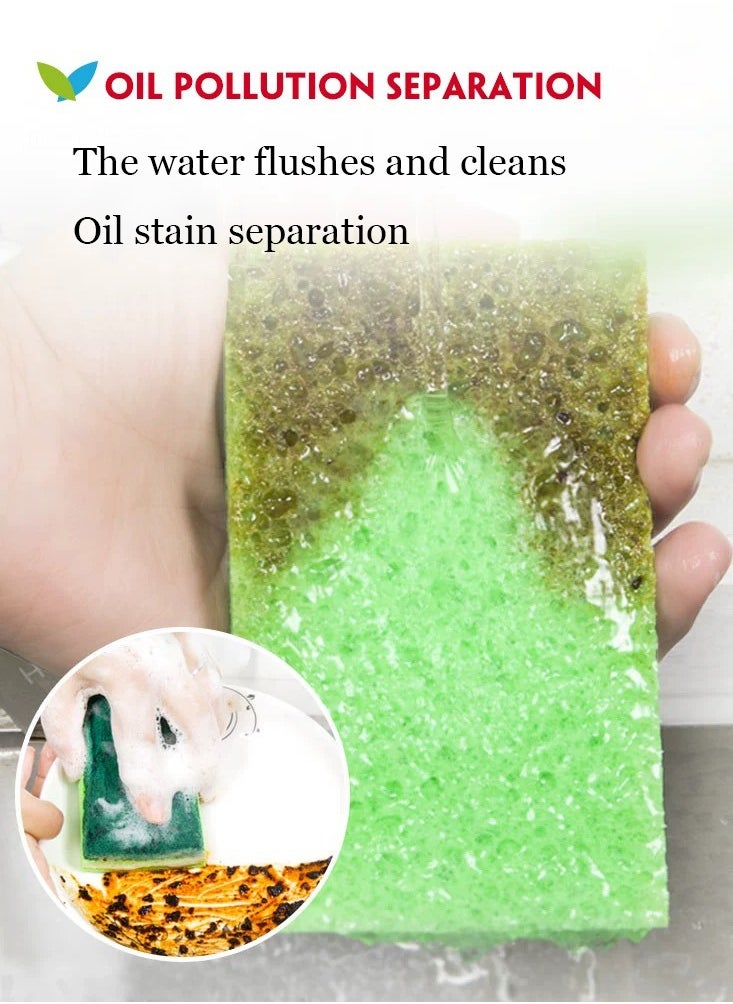 3 Pieces Dishwashing Sponge Block Biodegradable Wood Pulp Cotton Dishwashing Wipe Kitchen Cleaning Cloth Foam Dishwashing Tools