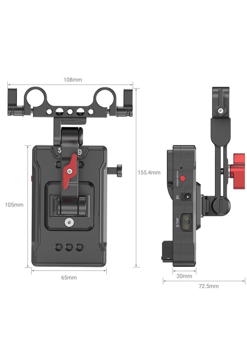 SMALLRIG - SmallRig 3499 V Mount Battery Adapter Plate with Extension Arm - Image 1