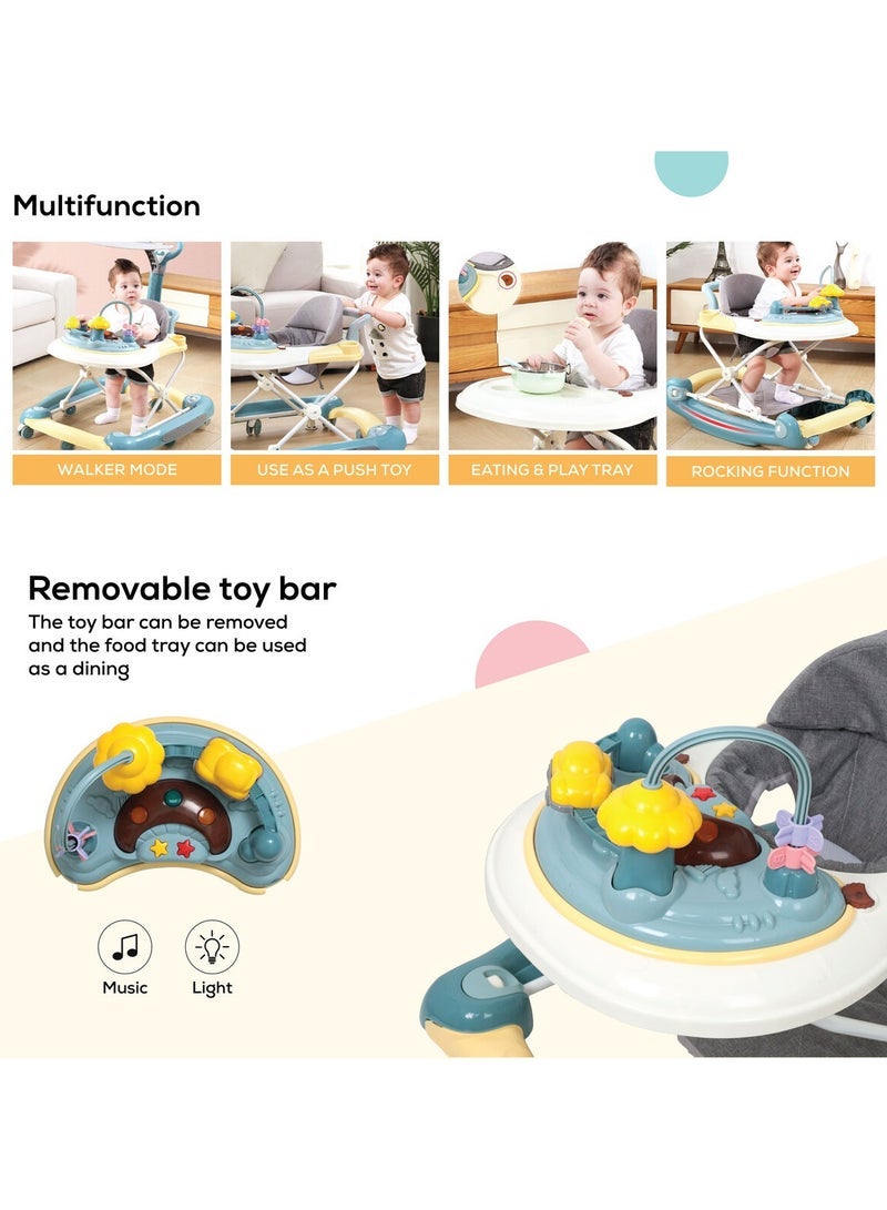 Nurtur 2 In 1 Baby Walker Multifunction Adjustable 5 Gear With Music Toy Learning Seat Swivel Wheels Safe And Comfortable For 7 To 18 Months - Image 3