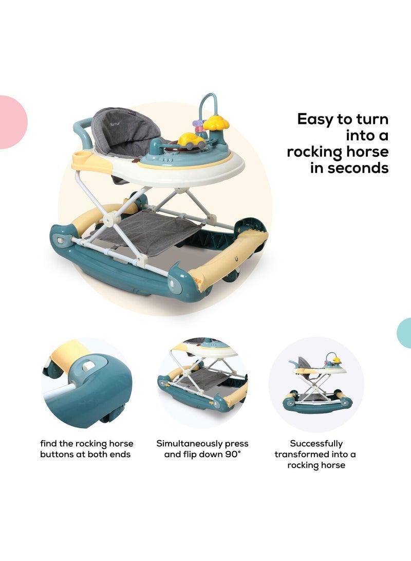 Nurtur 2 In 1 Baby Walker Multifunction Adjustable 5 Gear With Music Toy Learning Seat Swivel Wheels Safe And Comfortable For 7 To 18 Months - Image 5