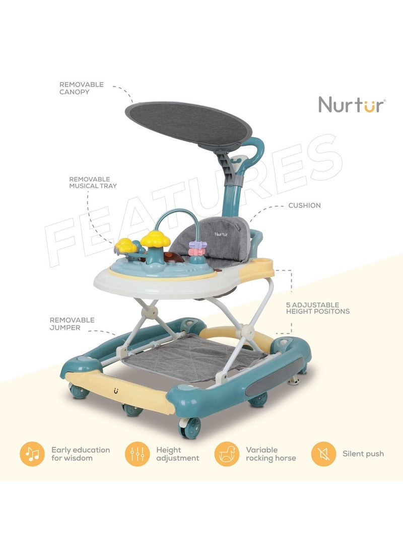 Nurtur 2 In 1 Baby Walker Multifunction Adjustable 5 Gear With Music Toy Learning Seat Swivel Wheels Safe And Comfortable For 7 To 18 Months - Image 2