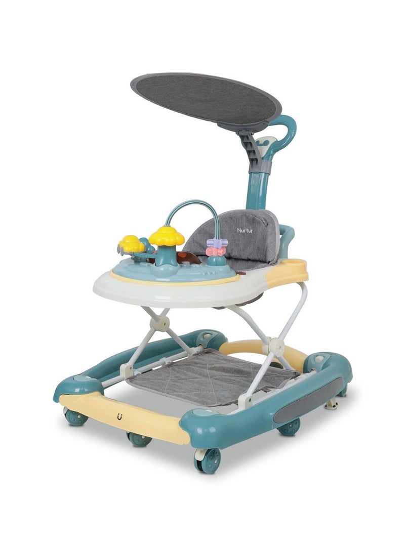 Nurtur 2 In 1 Baby Walker Multifunction Adjustable 5 Gear With Music Toy Learning Seat Swivel Wheels Safe And Comfortable For 7 To 18 Months - Image 1