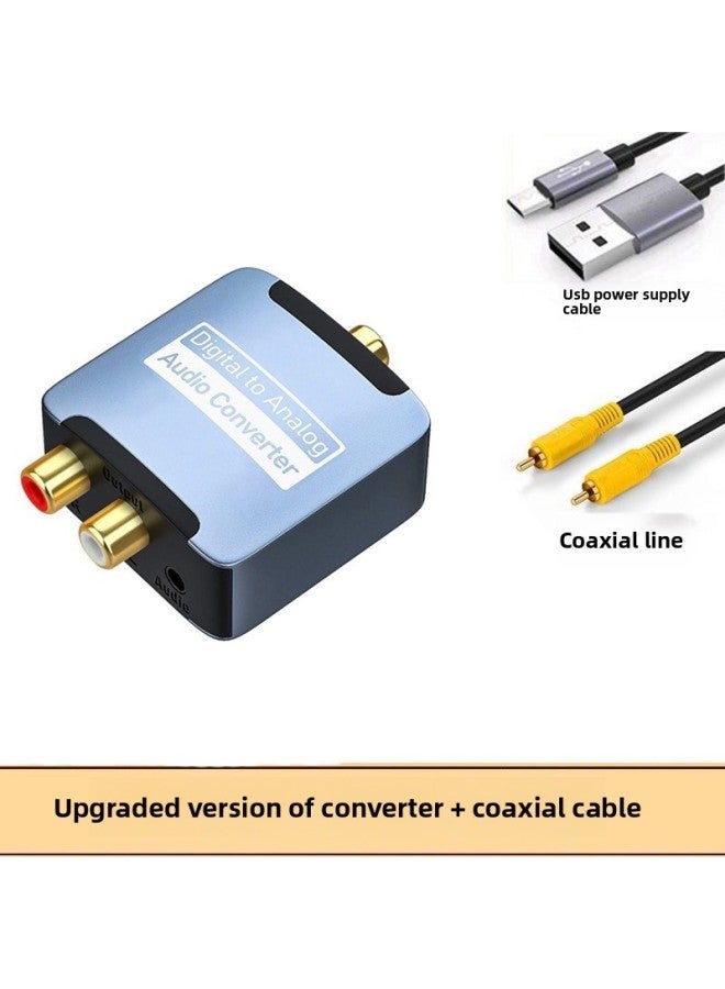 Digital To Analog Upgraded Audio Coaxial Converter Fiber To Analog Spdif To Lotus TV-Colour:3rd Generation + Coaxial Line - Image 1