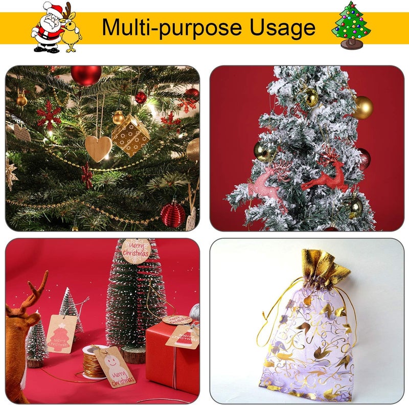 BOAO 2 Rolls Metallic Elastic Cords Stretch Cord Ribbon Metallic Tinsel Rope for Craft Making Gift Wrapping, 1 mm 55 Yards - Image 3