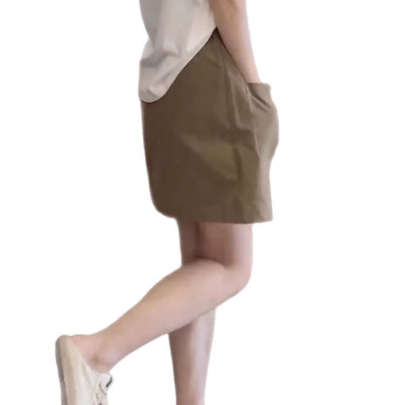 تنورة رياضية نسائية كحلي صيف جديد عالية الخصر واسعة الساق نحيفة كاجوال جيب قصيرة - Image 5