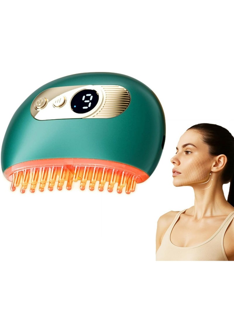 PULUZ Lymphatic Contour Face Brush – Face Massager for Lymphatic Drainage, Double Chin Reducer, and Facial Sculpting – Gentle Vibrating Lymphatic Drainage Tool for Jawline & Puffiness - Green - Image 1