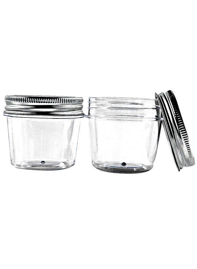 Novelinks 4 Ounce Clear Plastic Jars Containers With Screw On Lids - Refillable Round Empty Plastic Slime Storage Containers for Kitchen & Household Storage - BPA Free (40 Pack) - Image 5