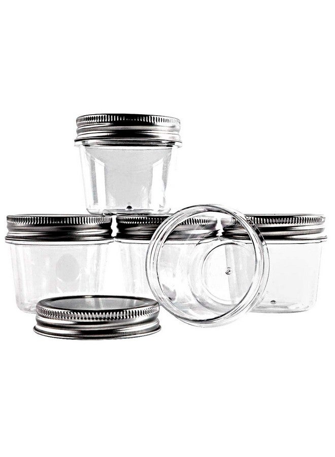 Novelinks 4 Ounce Clear Plastic Jars Containers With Screw On Lids - Refillable Round Empty Plastic Slime Storage Containers for Kitchen & Household Storage - BPA Free (40 Pack) - Image 3