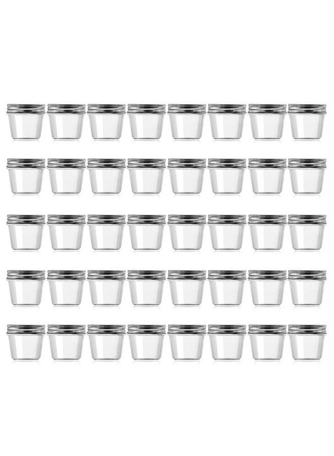 Novelinks 4 Ounce Clear Plastic Jars Containers With Screw On Lids - Refillable Round Empty Plastic Slime Storage Containers for Kitchen & Household Storage - BPA Free (40 Pack) - Image 1