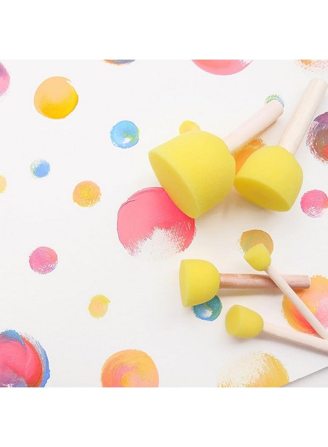 جي شلو 50 قطعة فرش رغوة مستديرة صغيرة الإسفنج فرش الطلاء مقبض خشبي فرشاة الرغوة لتقوم بها بنفسك الإسفنج Stamps أدوات الطلاء للأطفال الحرف - Image 3