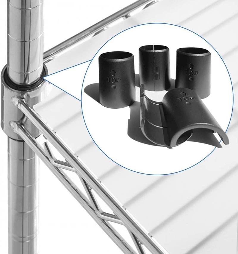 Takngjd Wire Shelf Clips - 36 Pack Plastic Metal Shelf Clips, 1 Inch Wire Shelf Clips for 1" Post, Black Wire Shelving Clips- Shelving Sleeves Replacements for Wire Shelving System (18 Pairs) - Image 2