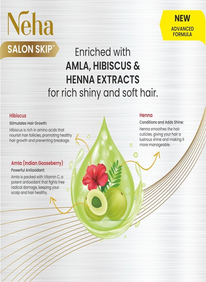 Neha Salon Skip Crème Hair Colour, Pack of 4, 20g+20ml Each Sachet (Buy 2 Get 1 Free), Net Wt 480 gms (Dark Brown) - Image 5