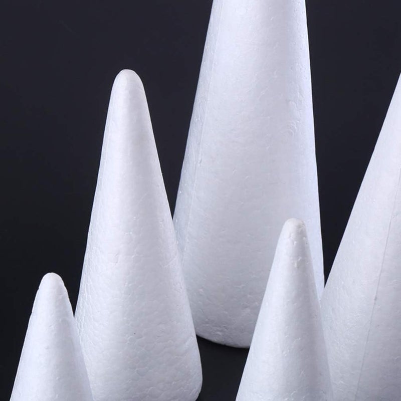comfrt Foam Tree Cones, 2pcs White Styrofoam Polystyrene Christmas Tree Foam Cones for DIY Crafts, Xmas Party Decor, Christmas Gnomes, Table Centerpiece, 10cm/ 4 inches - Image 5
