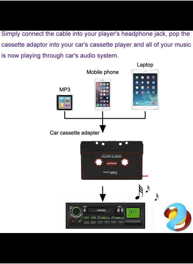 Generic - Auto Transmitter Cassette Tape Adapter for MP3/CD/DVD Player - Image 1