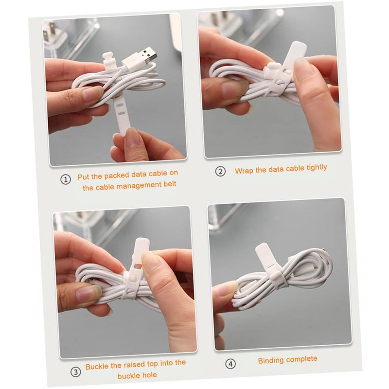 2 Compartment Desktop Cord Organizer Box With Lid For Wire Storage Tidy Space - Image 5