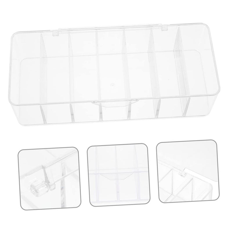 2 Compartment Desktop Cord Organizer Box With Lid For Wire Storage Tidy Space - Image 4