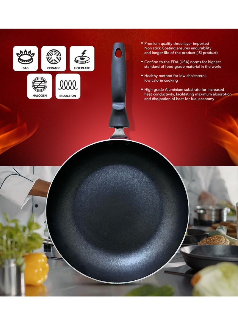 Strong Lite Aluminum Tapper Non Stick Fry Pan, Induction base 22 Cm   SCW3422TP1 - Image 3