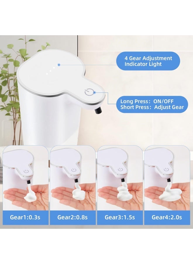 موثوقية التنبؤ مُوزِّع صابون آلي لمس خالي، مُوزِّع صابون رغوي بسعة 400 مل مع شحن عبر منفذ USB-C، و4 مستويات قابلة للتعديل للرغوة، ووظيفة تنظيف ذاتي، لحوض المطبخ/سطح المائدة في الحمام (بياض) - Image 4