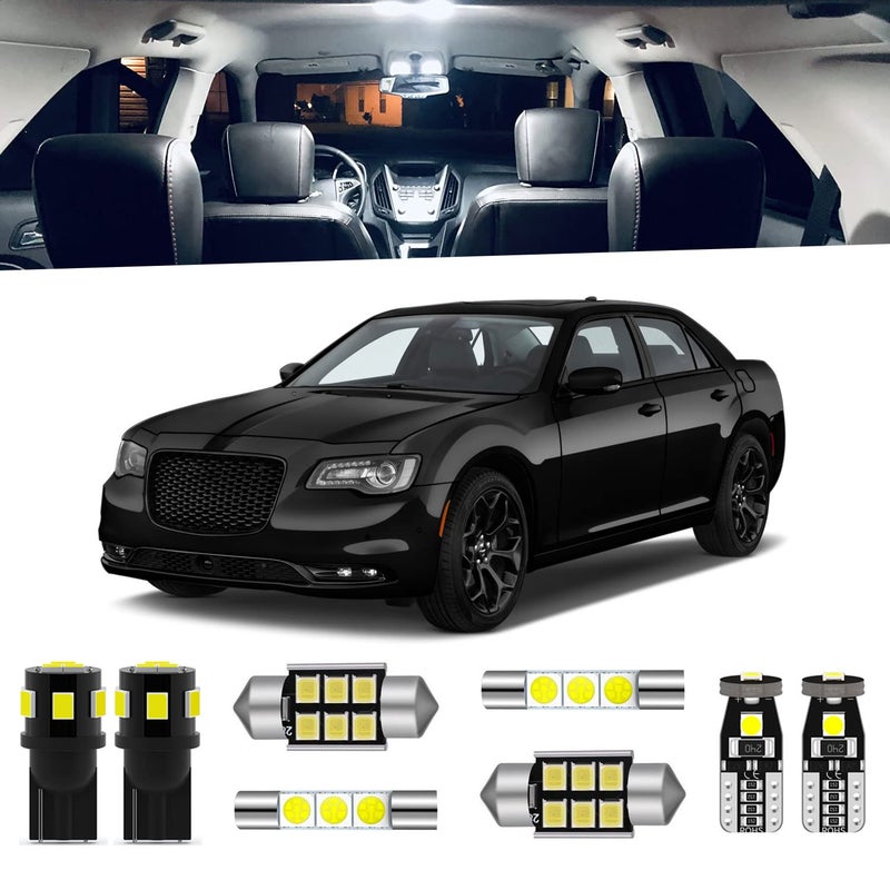 ENDPAGE 17Pieces White LED Interior Lights Kit for Chrysler 300 300C 2011 2012 2013 2014 2015 2016 2017 2018 2019 2020 2021 Interior LED Lighting Package  License Plate Lights Install Tool