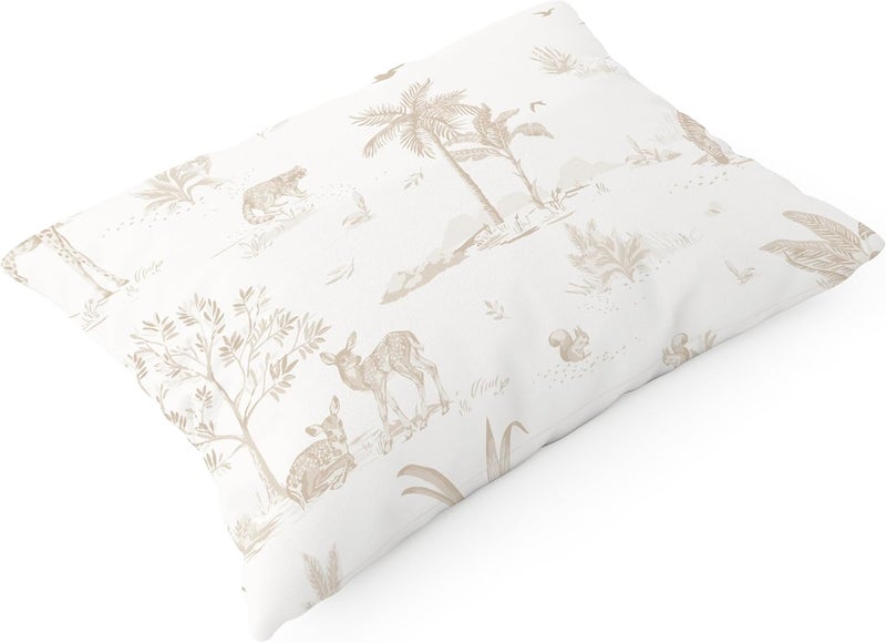 MakeMake Organics Organic Toddler Pillowcase (Set of 2) GOTS Certified Organic Cotton Pillowcase - Ultra Soft Breathable Fits 13x18 Boys Girls Neutral Unisex Animals (14"x19", Safari) - Image 4