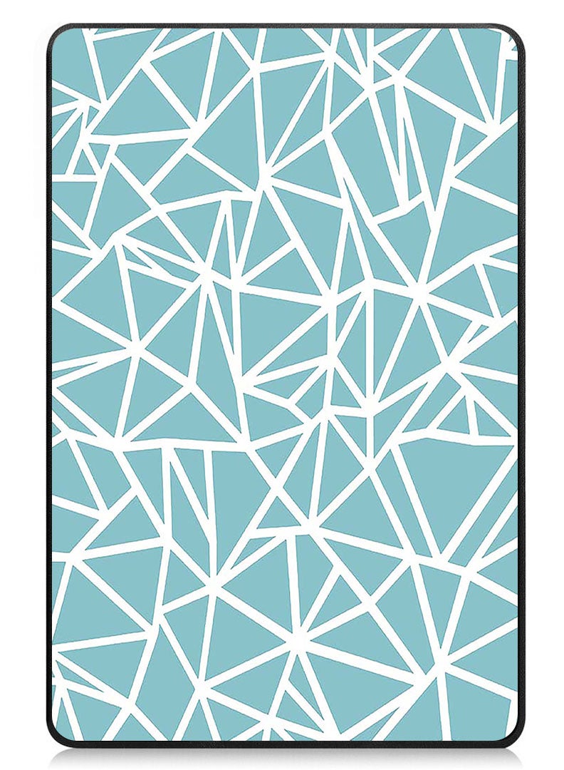 Theodor Protective Flip Case For Huawei MatePad SE 11 (2024) With Trifold Stand Auto Wake Sleep Shockproof Cover Blue Triangle Pattern  - Image 1