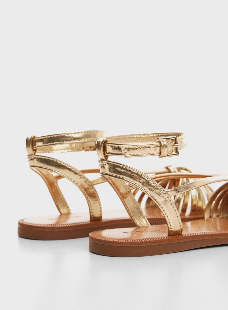 Kids Ruched Strap Sandals