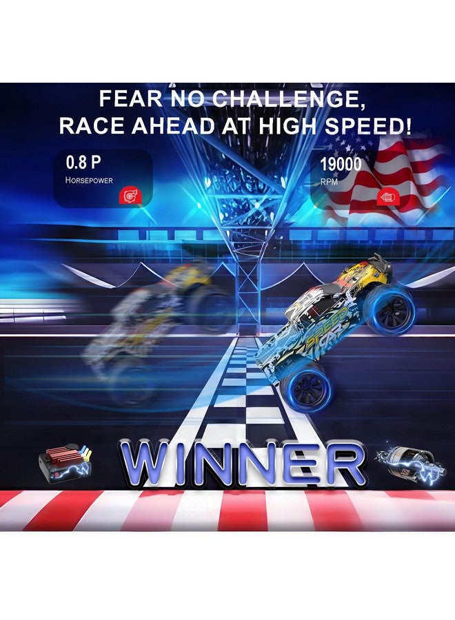 DEERC RC Cars High Speed Remote Control Car for Adults Kids 30+MPH, 1:16 Scales 4WD Off Road RC Monster Truck,Fast 2.4GHz All Terrains Toy Trucks Gifts for Boys,2 Batteries for 40Min Play - Image 3