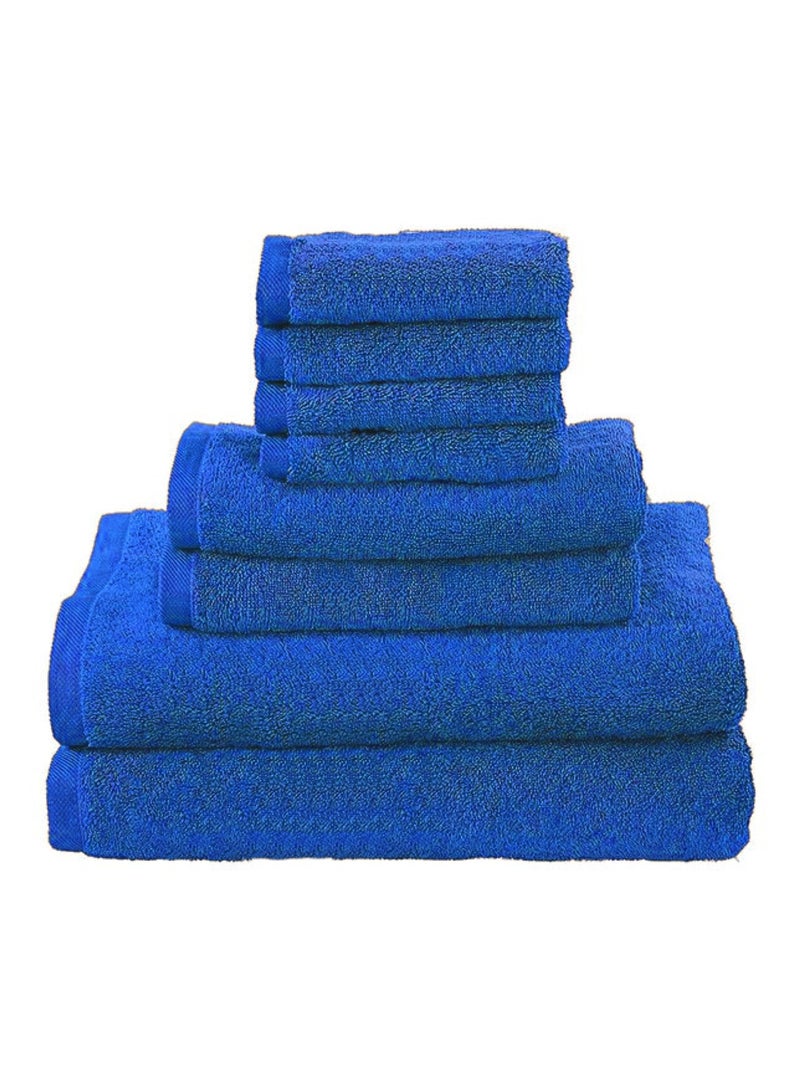 MAXQON 8-Pieces Towel Set - 100% Cotton 600 GSM, 2xBath Towel(70x140cm), 2xHand Towel(45x75cm), 4xFace Towel(30x30cm), Highly Absorbent Super Durable, Color-Blue  - Image 1