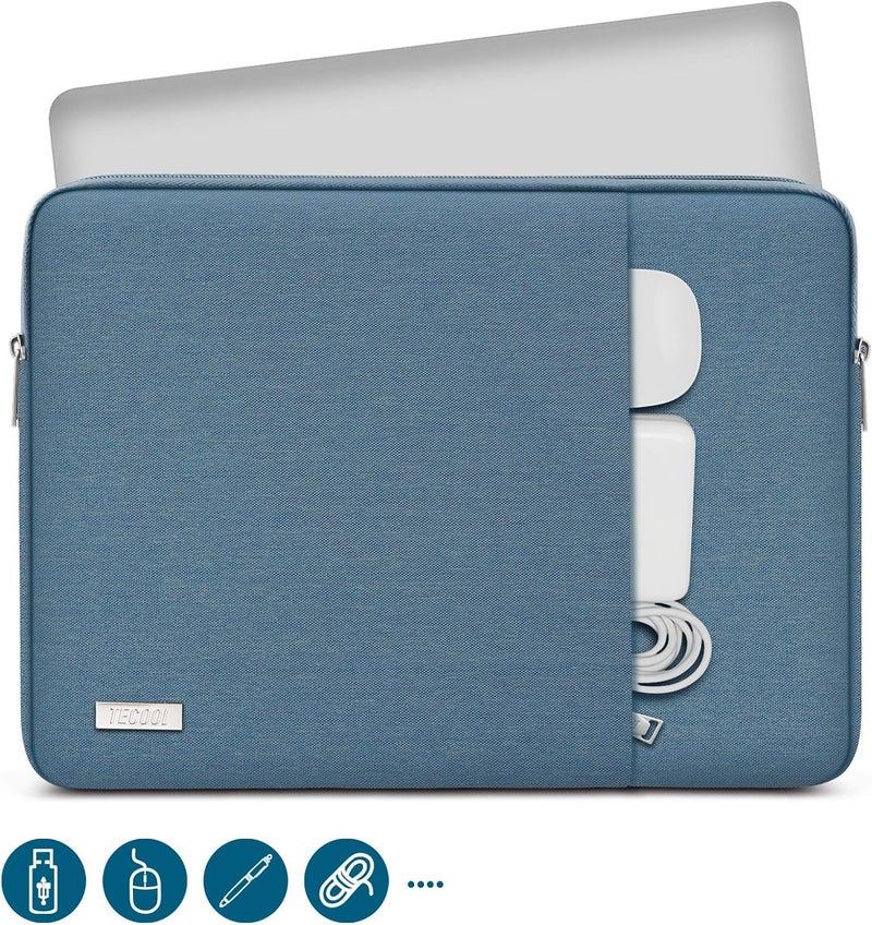 تيكول حقيبة كمبيوتر محمول مقاس 14 بوصة لأجهزة HP Pavilion Elitebook Lenovo Thinkpad Ideapad Dell Acer ASUS Chromebook مقاس 14 بوصة، MacBook Air 15 M4 M3 2025-2023، أزرق دينيم - Image 2