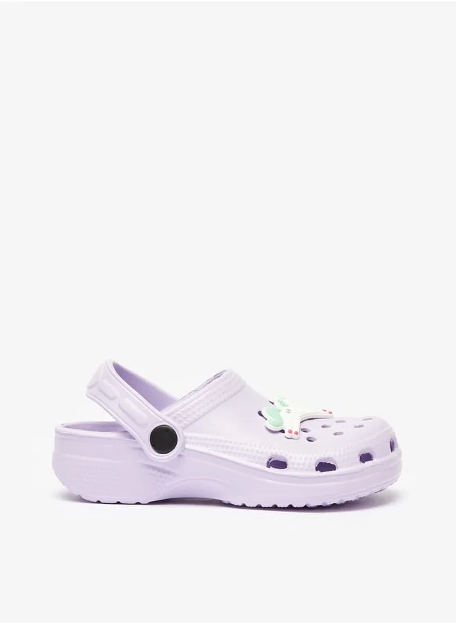 Aqua Girls Unicorn Applique Clogs with Back Strap