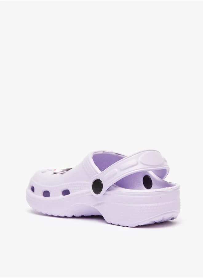 Aqua Girls Unicorn Applique Clogs with Back Strap