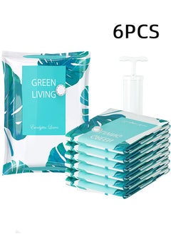 XiuWoo Vacuum Storage Bags with Hand Pump, 6-Pack (2 Jumbo, 2 Large, 2 Medium), Reusable Space Saver Bags for Clothes, Blankets, Duvets, Pillows, Travel  - Image 1