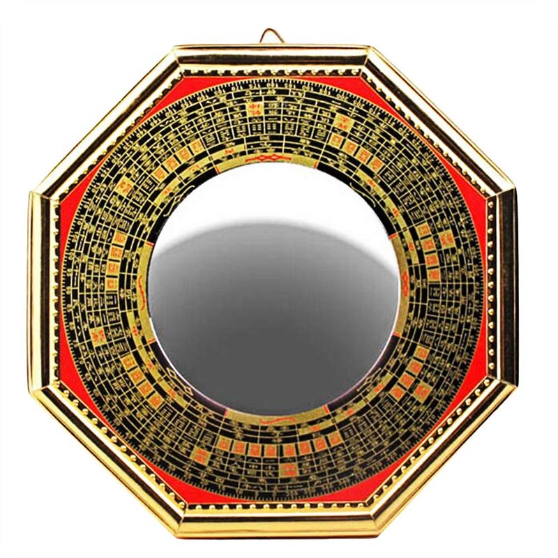 Feng Shui Concave and Convex Bagua Mirror China Orientation Longitude and Latitude Bagua Mirror Home Outdoor Protection and Decoration Bring Good Luck Clean up Bad Fortune 74IN Concave