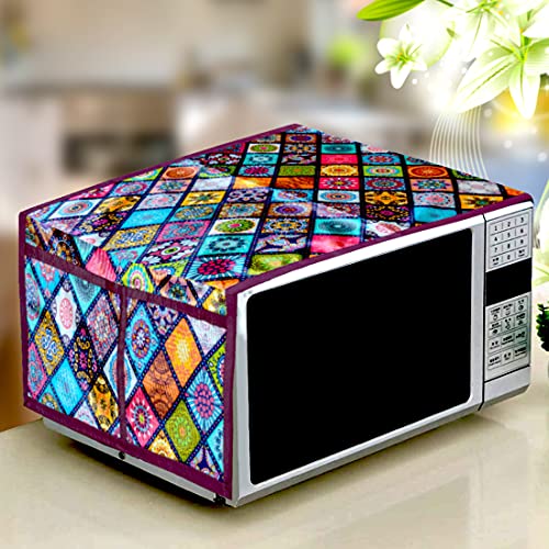 KANUSHI Industries® 1 Pc Fridge Covers/Refrigerator Cover + 1 Pc Microwave/Oven Cover Top + 4 Fridge Mats (FRI+Micro-DIG-B+M-22-04) - Image 3