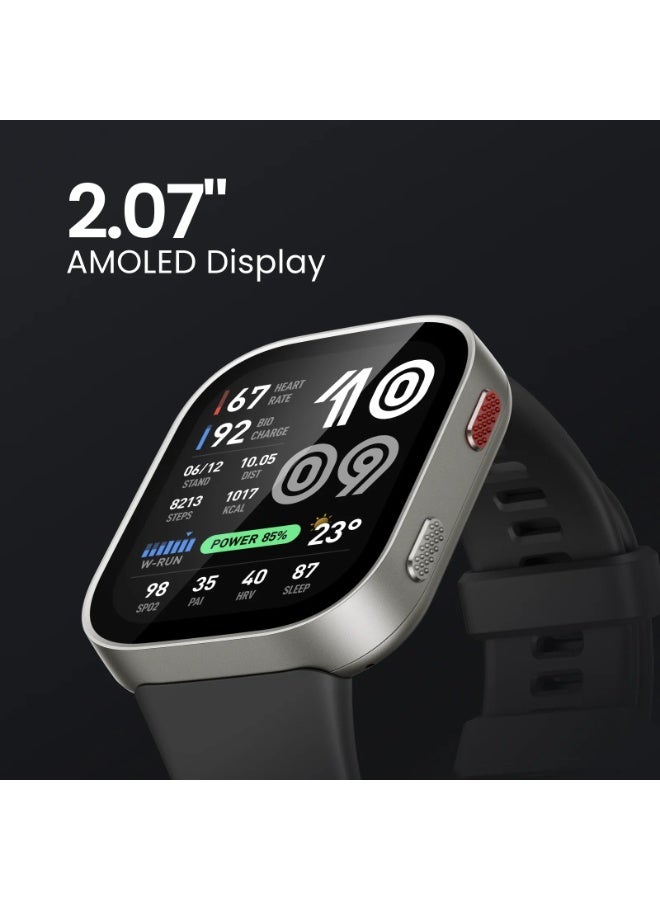 أمازفيت ساعة ذكية Amazfit Bip Max 50mm، شاشة AMOLED بحجم 2.07 بوصة، 20 يوم من البطارية، GPS، 4GB تخزين، خرائط غير متصلة، متتبع لياقة بدنية، تدريب هجين، أكثر من 150 رياضة، وضع HYROX، 5 ATM لأجهزة Android و iPhone، أزرق - Image 5