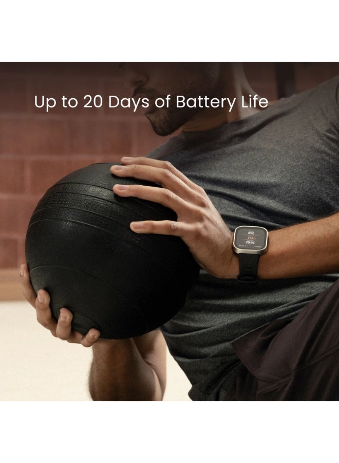 أمازفيت ساعة ذكية Amazfit Bip Max 50mm، شاشة AMOLED بحجم 2.07 بوصة، 20 يوم من البطارية، GPS، 4GB تخزين، خرائط غير متصلة، متتبع لياقة بدنية، تدريب هجين، أكثر من 150 رياضة، وضع HYROX، 5 ATM لأجهزة Android و iPhone، أزرق - Image 2