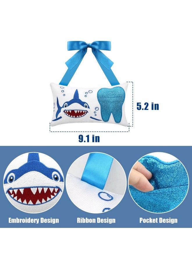 Malihome Tooth Fairy Pillow With Pocket For Girls And Boys Kids Tooth Pillow Toothfairy Gifts Tooth Keepsake Pouch 8.6 X 4.8 Inches (For Boys)