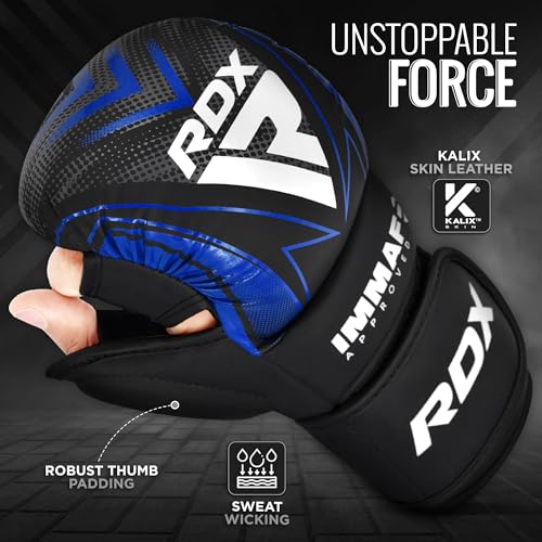 RDX IMMAF Approved Sparring Grappling Gloves Professional Grade Hybrid Design for Competition Level and Training Ventilated Open Palm Adjustable Wrist Straps Martial Arts Muay Thai Men Women - Image 3