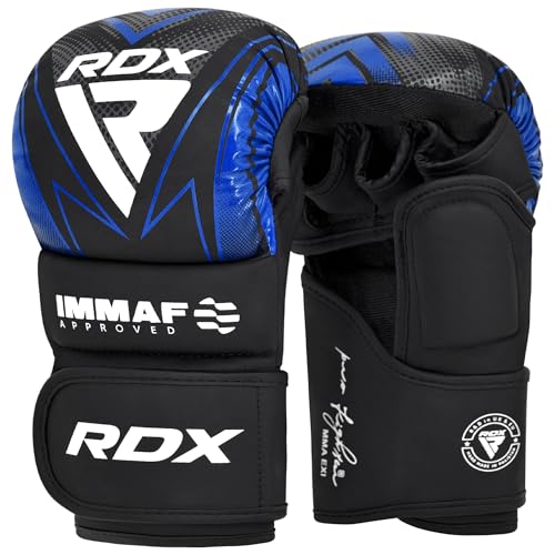 RDX IMMAF Approved Sparring Grappling Gloves Professional Grade Hybrid Design for Competition Level and Training Ventilated Open Palm Adjustable Wrist Straps Martial Arts Muay Thai Men Women - Image 1