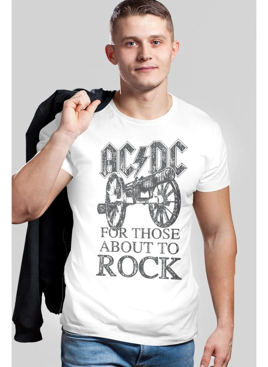 Rock&Roll Top Rock Acdc White Men's T-Shirt