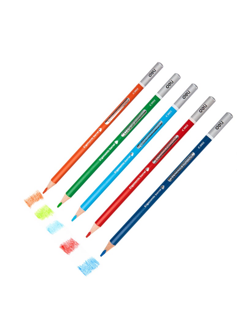 Deli Deli EC00235 COLOR EMOTION 36-Color Triangular Pencils – Pre-Sharpened 2.9mm Poplar Core, Premium Metal Storage Box – Art & School Supplies  - Image 2