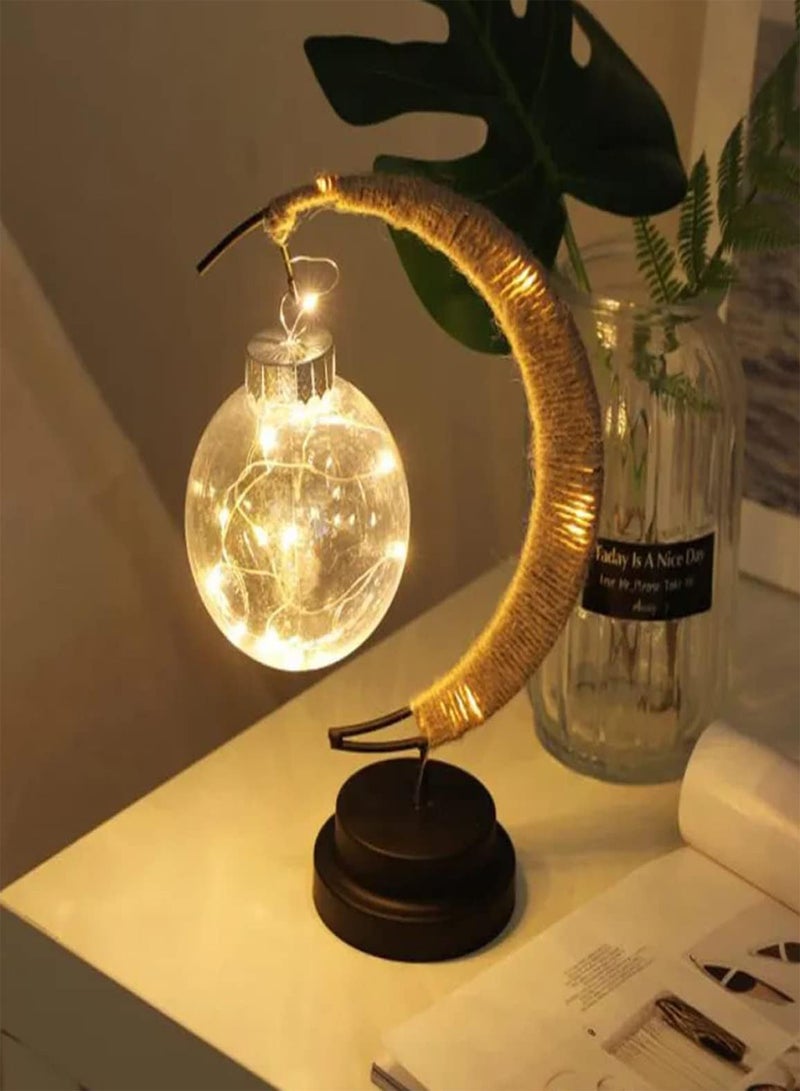 Enchanted Lunar Lamp Moon Hanging LED Moon Light Moon Table Lamp Moon Night Light for Home Decor Ramadan Decorations