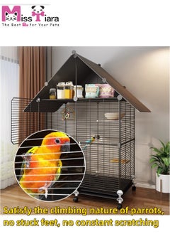 MissTiara Large Bird Cage, For Parakeets, Parrotlets, Cockatiels, Budgie Finch Lovebird Canary Pet Bird Accessories included Large space multiple birds fly freely with Storage design 74*37*117cm  - Image 5