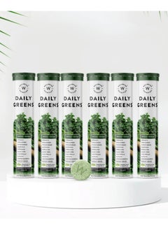 WELLBEING NUTRITION Pack of 6 Daily Greens Wholefood Multivitamin with Vitamin C, Zinc, B6, B12  Certified Plant 15 Effervescent Tab  - Image 1