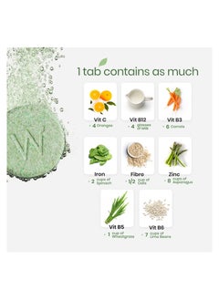 WELLBEING NUTRITION Pack of 6 Daily Greens Wholefood Multivitamin with Vitamin C, Zinc, B6, B12  Certified Plant 15 Effervescent Tab  - Image 4