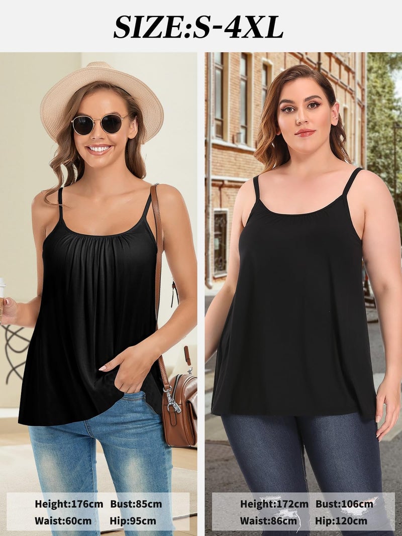ANYFITTING Camisoles for Women with Built in Bra Adjustable Strap Tank Tops Cami Sleeveless Summer Tops for Workout Sleeping Traveling - Image 3