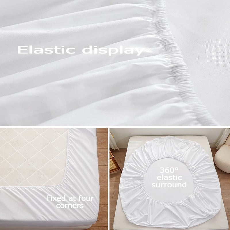 rushrushlulu Bedding Full Size Fitted Sheet Only-Full Size Deep Pocket Bottom Fitted Sheet Fits 15inches Bed Matress Sheet Soft and Microfiber Easy Care-White - Image 4
