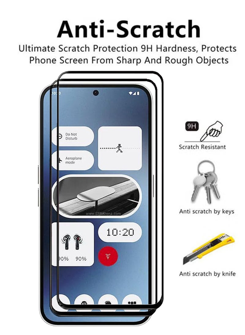2 Pack Screen Protector for Nothing Phone (2a) | Tempered Glass Available in Combo Pack Compatible with Nothing Phone (2a) | Screen Protector Full HD Quality Tempered Glass Anti-Scratch Edge to Edge Coverage with Easy Installation Kit - Black - Image 3