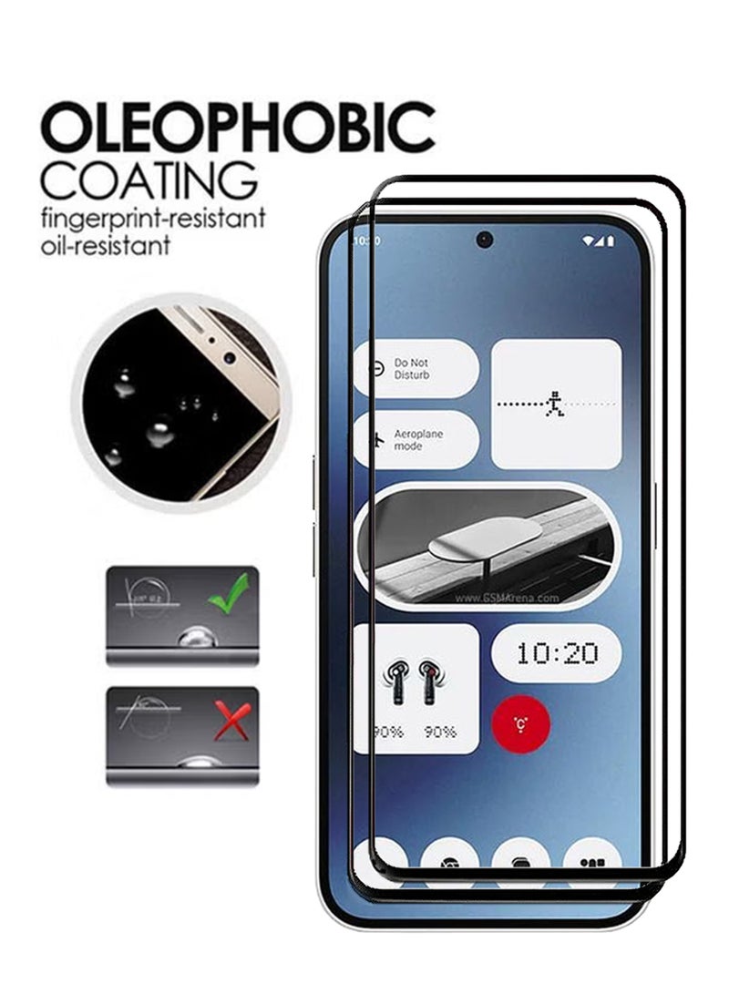 2 Pack Screen Protector for Nothing Phone (2a) | Tempered Glass Available in Combo Pack Compatible with Nothing Phone (2a) | Screen Protector Full HD Quality Tempered Glass Anti-Scratch Edge to Edge Coverage with Easy Installation Kit - Black - Image 4